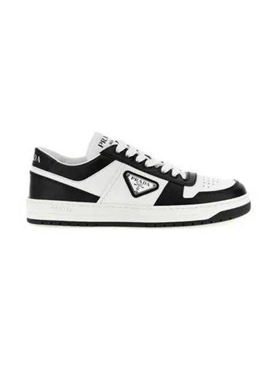 Downtown Perforated Leather Low Top Sneakers White Black - PRADA - BALAAN 2