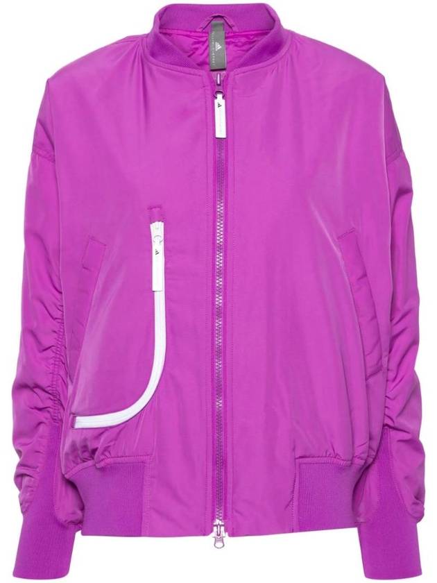 Logo Applique Bomber Jacket Pink - ADIDAS - BALAAN 1