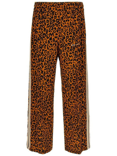 Straight Leg Leopard Stripe Linen Cotton Blend Jersey Track Pants PMCJ021S24FAB0022010 B0081006295 - PALM ANGELS - BALAAN 2