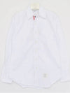 Men s Cotton Oxford Placket Long Sleeve Shirt White - THOM BROWNE - BALAAN 2