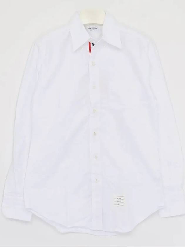 Men s Cotton Oxford Placket Long Sleeve Shirt White - THOM BROWNE - BALAAN 2