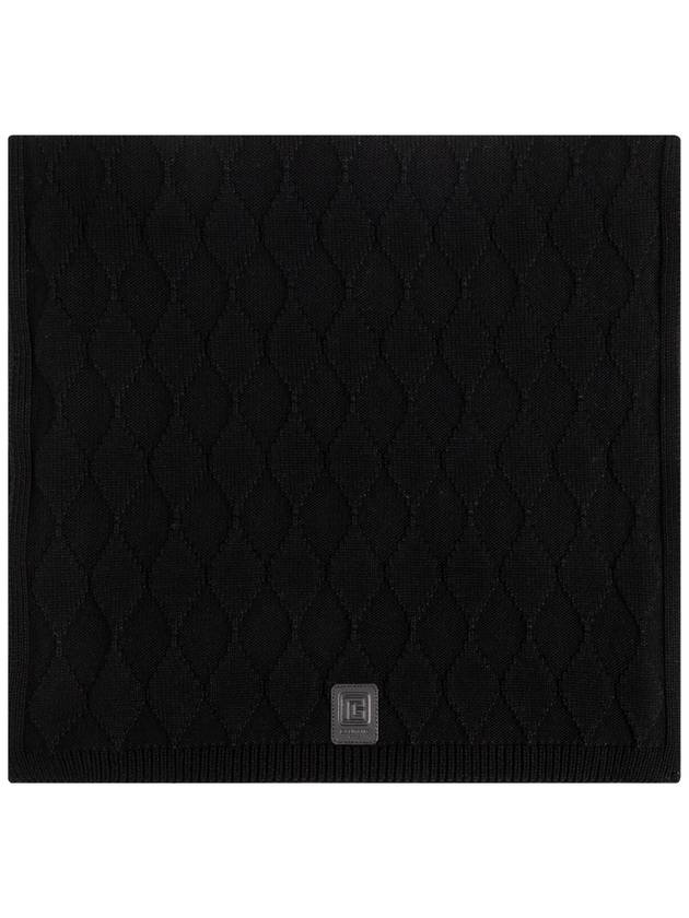 Balmain Scarf With Logo Patch, Men's, Black - BALMAIN - BALAAN 1