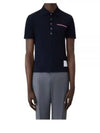 Men's Three Stripes Pocket Mercerized Short Sleeve Polo Shirt Navy - THOM BROWNE - BALAAN 2