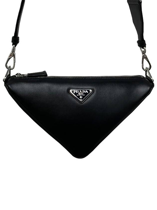 Triangle Logo Cross Bag Black - PRADA - BALAAN 2