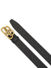 BB Logo Leather Belt Black - BALENCIAGA - BALAAN 4