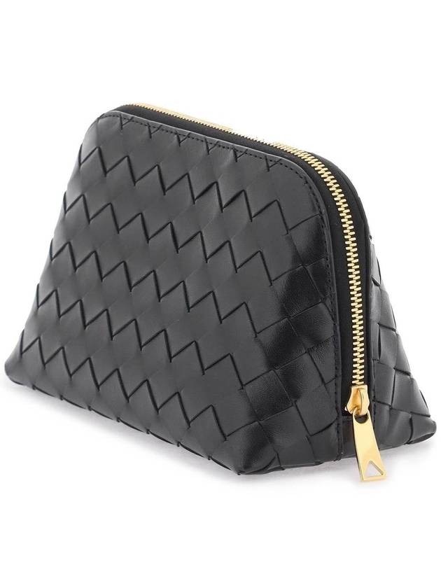 Intrecciato Calfskin Pouch Black - BOTTEGA VENETA - BALAAN 4