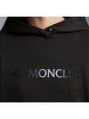 8G00008 809KR 999 Logo Patch Black Hoodie - MONCLER - BALAAN 5