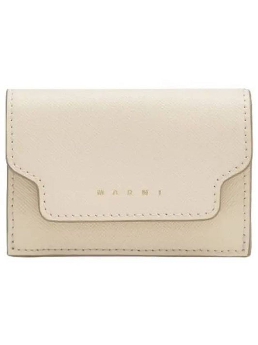 Saffiano Leather Short Wallet Talc - MARNI - BALAAN 1