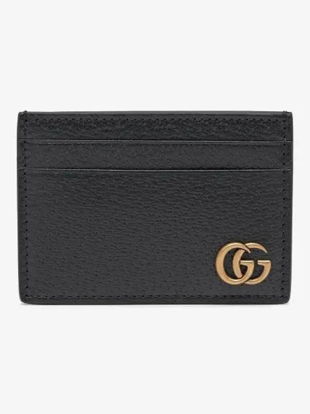 GG Marmont Leather Card Wallet Black - GUCCI - BALAAN 2