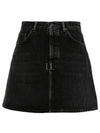 Denim Mini A-Line Skirt Black - ACNE STUDIOS - BALAAN 2