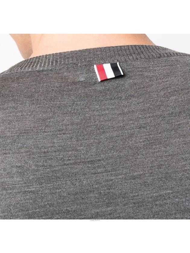 4 Bar Armband Classic Merino Wool Knit Top Medium Grey - THOM BROWNE - BALAAN 6