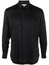 Art Print Satin Long Sleeve Shirt Black - SAINT LAURENT - BALAAN 1