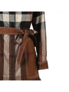 Check Tie Waist Shirt Midi Dress Brown - BURBERRY - BALAAN 5