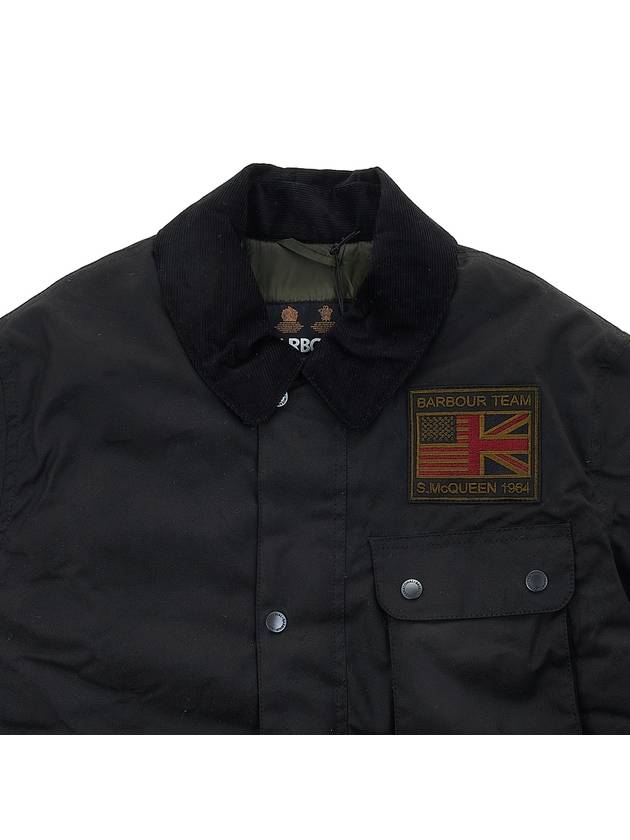 Logo Patch Workers Wax Jacket Black - BARBOUR - BALAAN 4