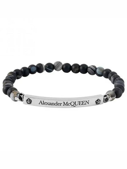 Engraved Logo Beads Bracelet Black - ALEXANDER MCQUEEN - BALAAN 2