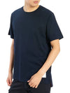 Men's Side Slit Relaxed Short Sleeve T-Shirt Navy - THOM BROWNE - BALAAN 8