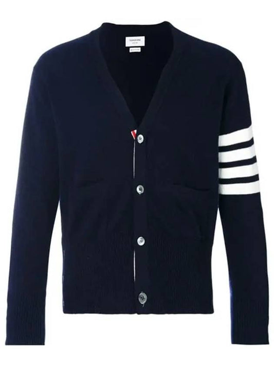 Men's Diagonal Classic Cashmere Cardigan Navy - THOM BROWNE - BALAAN 2