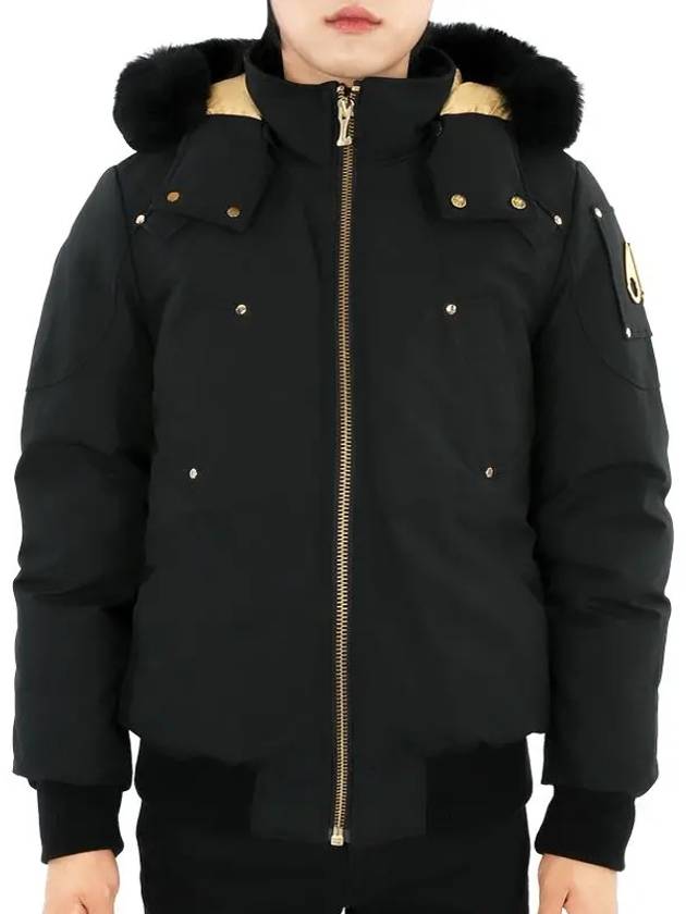 Gold Ballistic Bomber Jacket Black Fox Fur Black - MOOSE KNUCKLES - BALAAN 2