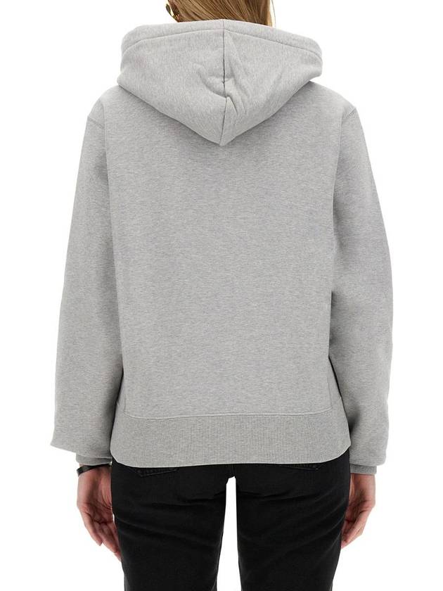 Cassandre Organic Cotton Hoodie Grey - SAINT LAURENT - BALAAN 4