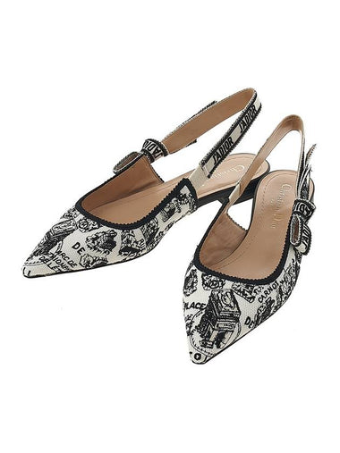 Jadior Embroidery Cotton Slingback Flats - DIOR - BALAAN 1