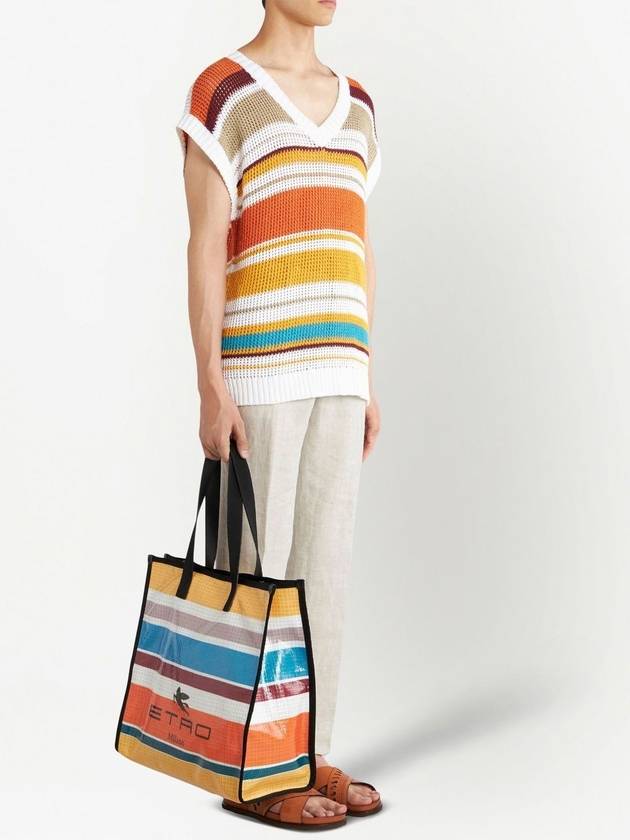 Striped Print Tote Bag - ETRO - BALAAN 7