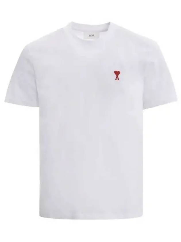 Small Heart Logo Short Sleeve T-Shirt White - AMI - BALAAN 2