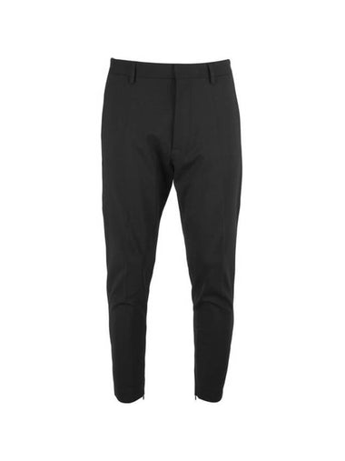 Wool Cropped Tailored Straight Pants Black - DSQUARED2 - BALAAN 1