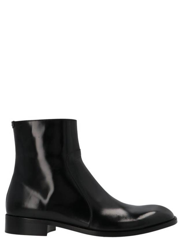 Zipper Calf Leather Ankle Boots Black - MAISON MARGIELA - BALAAN 2