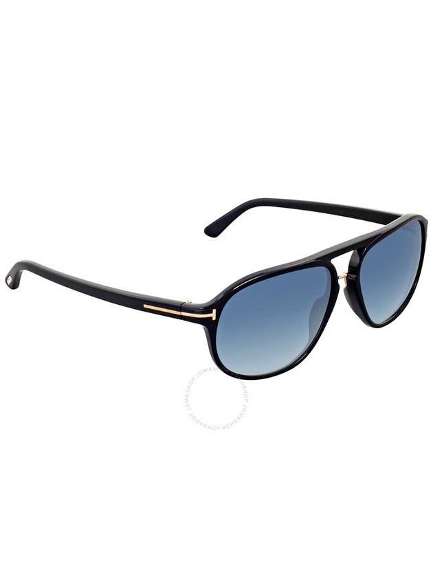 Sunglasses FT0447 01P GLOSSY BLACK GREEN GRAD - TOM FORD - BALAAN 3