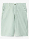 Logo Patch Back Cotton Bermuda Shorts Green - KENZO - BALAAN 3