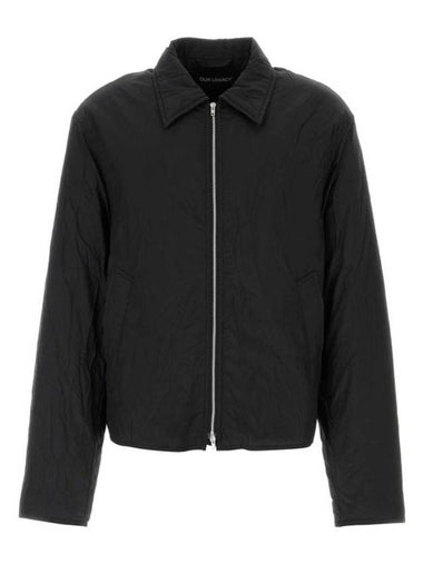 Slight Crinkle Zip-Up Jacket Black - OUR LEGACY - BALAAN 1