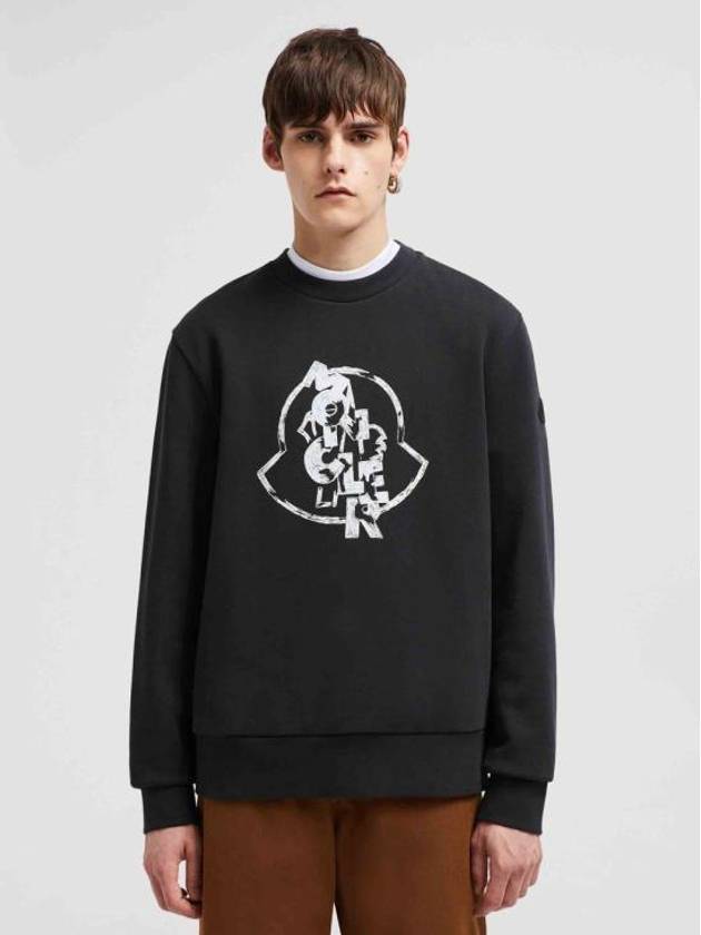 Logo Motif Cotton Sweatshirt Black - MONCLER - BALAAN 3