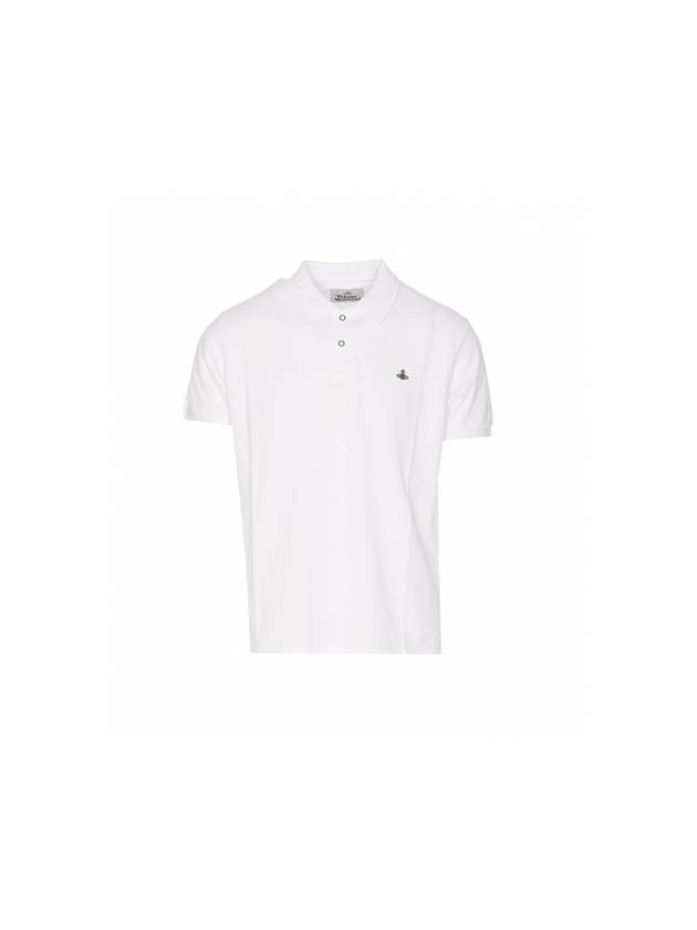 Embroidered Logo Classic Polo Shirt White - VIVIENNE WESTWOOD - BALAAN 1