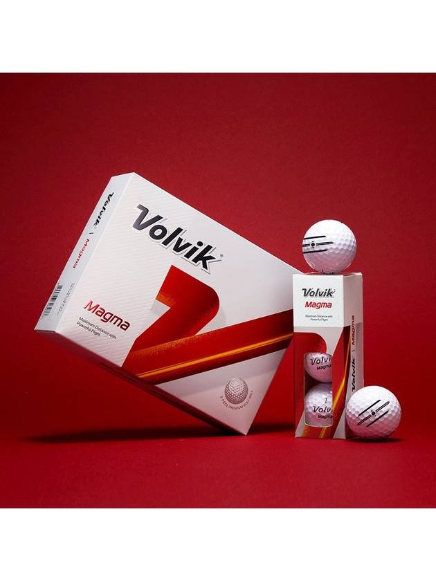 New Magma 3-piece white golf ball 12-ball set unofficial long distance hole-in-one meeting competition printing - VOLVIK - BALAAN 1