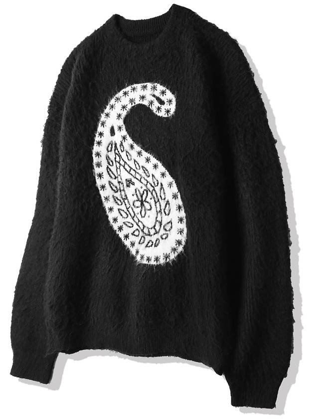 Bulky Brush Paisley Sweater Black - KND - BALAAN 3