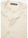 Face Logo Wool Cardigan Oatmeal Women s - ACNE STUDIOS - BALAAN 4