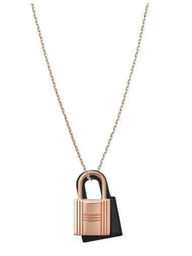 O'Kelly Small Pendant Rose Gold Necklace Noir - HERMES - BALAAN 1