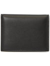 V Logo Signature Leather Card Wallet Black - VALENTINO - BALAAN 3