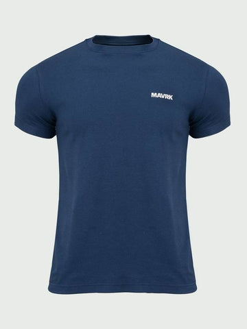 Daily Small Logo Muscle Fit Short Sleeve T-Shirt Navy - MAVRK - BALAAN 1