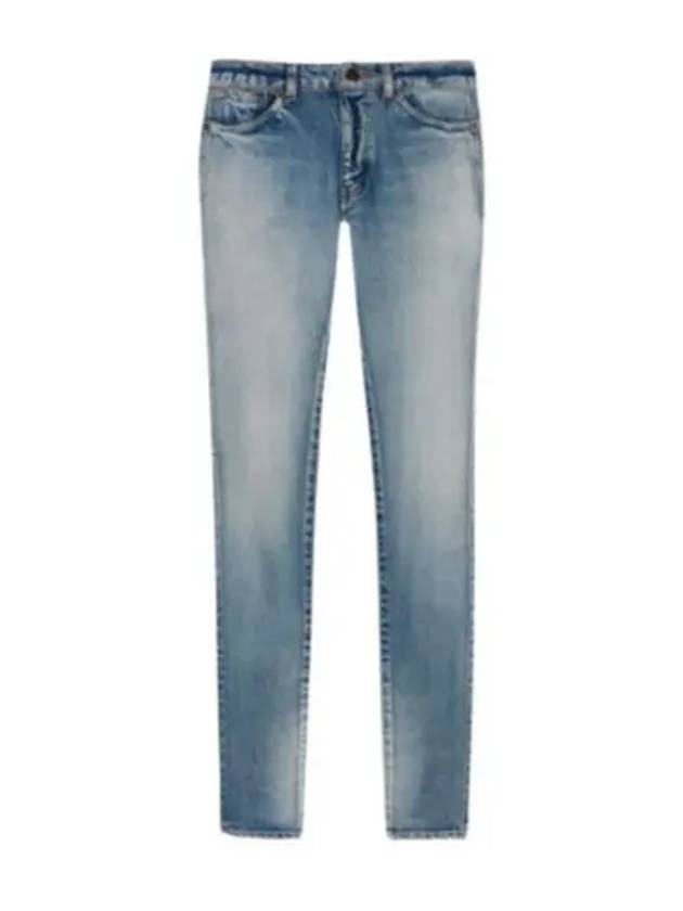 Women's Denim Skinny Jeans Light Blue - SAINT LAURENT - BALAAN 2