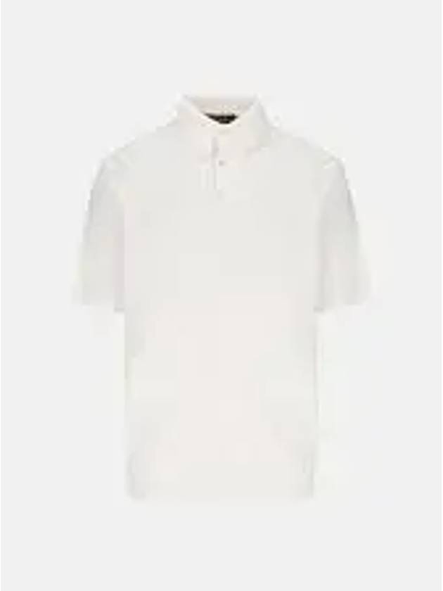 Men's MM Cotton Short Sleeve Polo Shirt White - LORO PIANA - BALAAN 2