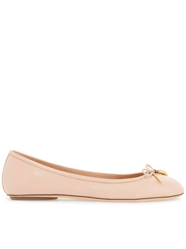 beige ballet flats in synthetic material with rope bow and flat sole - CHLOE - BALAAN 1