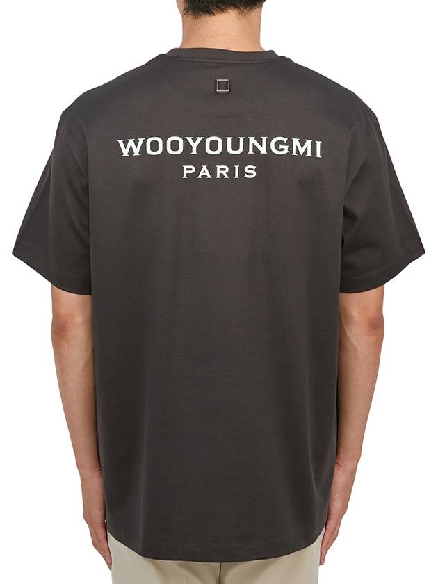 Logo Cotton Short Sleeve T-Shirt Dark Grey - WOOYOUNGMI - BALAAN 5