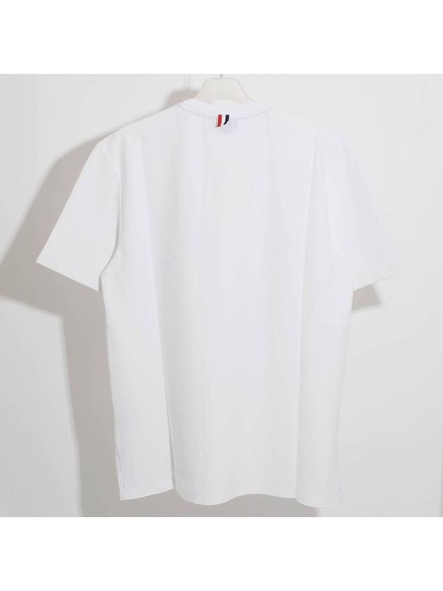 RWB Stripe Cotton Short Sleeve T-shirt White - THOM BROWNE - BALAAN 3