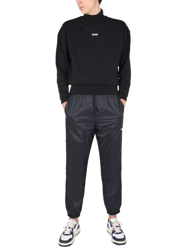 Men's Nylon Jogger Track Pants Black - MSGM - BALAAN 3