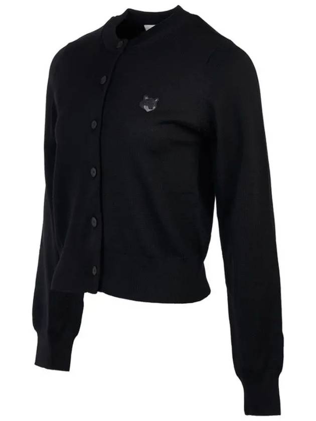 Bold Fox Head Patch Regular Cardigan Black - MAISON KITSUNE - BALAAN 4