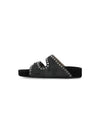 Lennyo Eyelet Leather Slippers Black - ISABEL MARANT - BALAAN 4