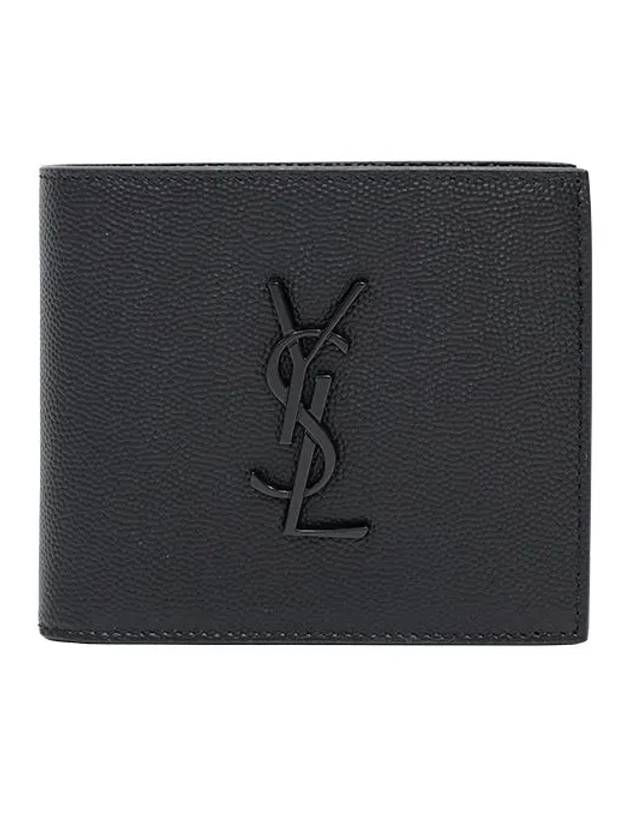 Cassandre  Leather Half Wallet Black - SAINT LAURENT - BALAAN 2