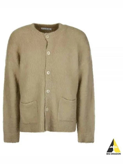 Wool Mohair Cardigan Dark Beige - ACNE STUDIOS - BALAAN 2