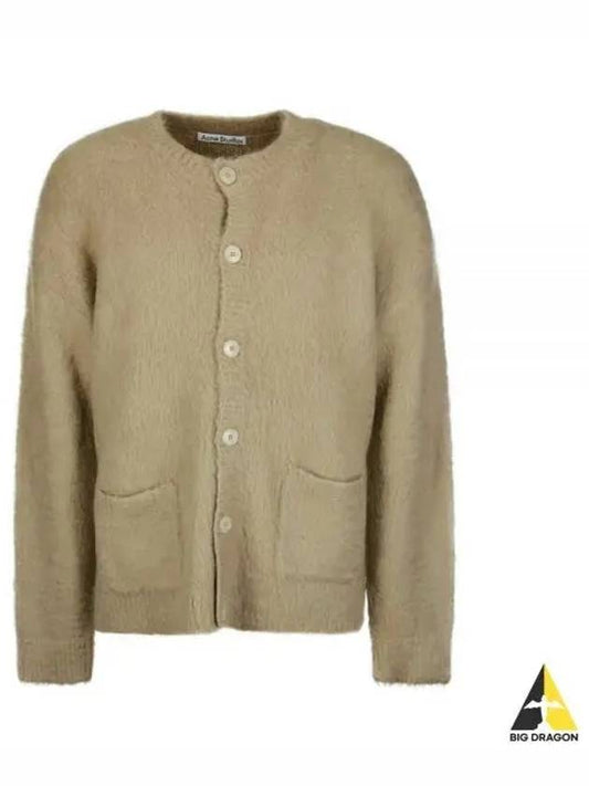 Wool Mohair Cardigan Dark Beige - ACNE STUDIOS - BALAAN 2